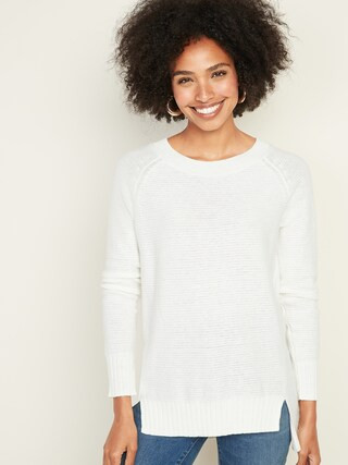 Textured-Stitch Boat-Neck Tunic Sweater for Women | Old Navy (US)