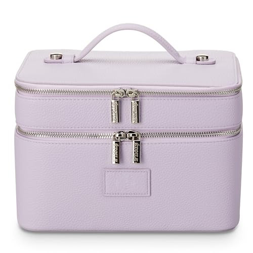 ETOILE - Duo Vanity Case Lilac - Large Functional Travel Makeup Bag Organizer with Removable Divider & Mirror | Amazon (US)