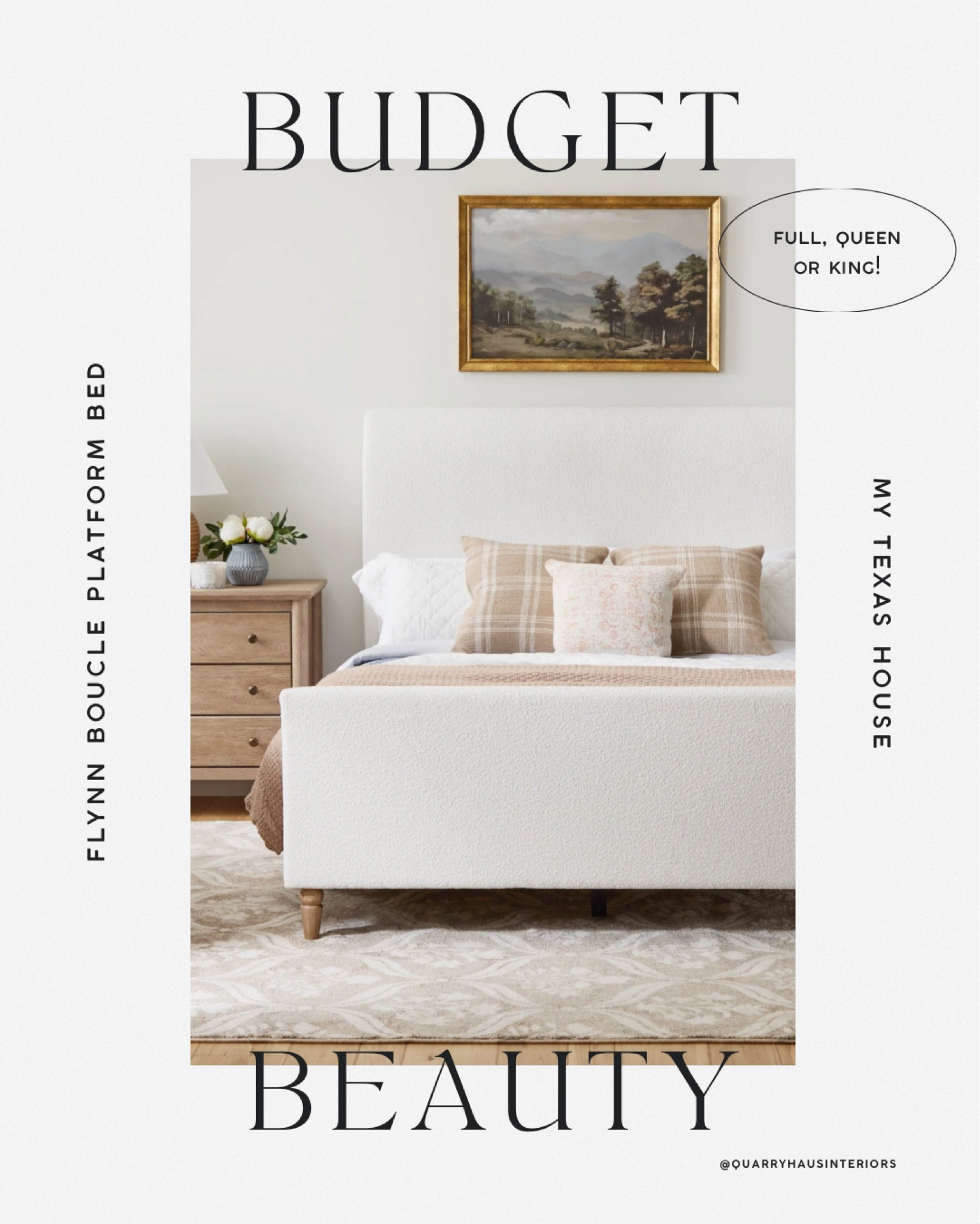 This boucle platform bed looks so much more expensive than its budget friendly price tag! I love the curved details on the headboard and the wooden legs 🤍 

Bedroom furniture Walmart budget friendly affordable bed frame headboard footboard

#LTKHome