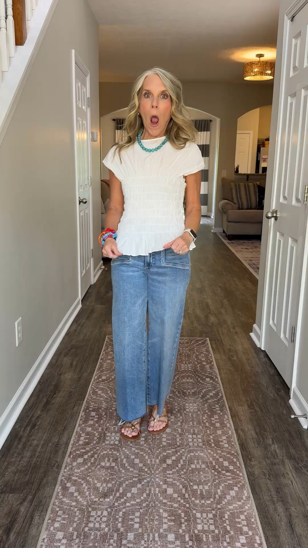 Blue jeans and a white top! The easiest outfit formula out there. XS top/27 jeans

#LTKgrwm #LTKOver40 #LTKU