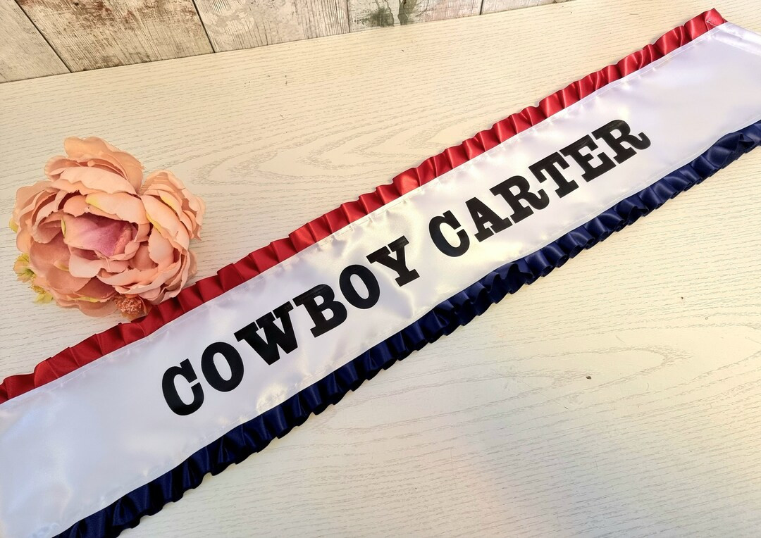 BEYONCE INSPIRED SASH Cowboy Carter Personalised Ribbon Texas Hold 'em Country & Western Act Ii 2... | Etsy (US)