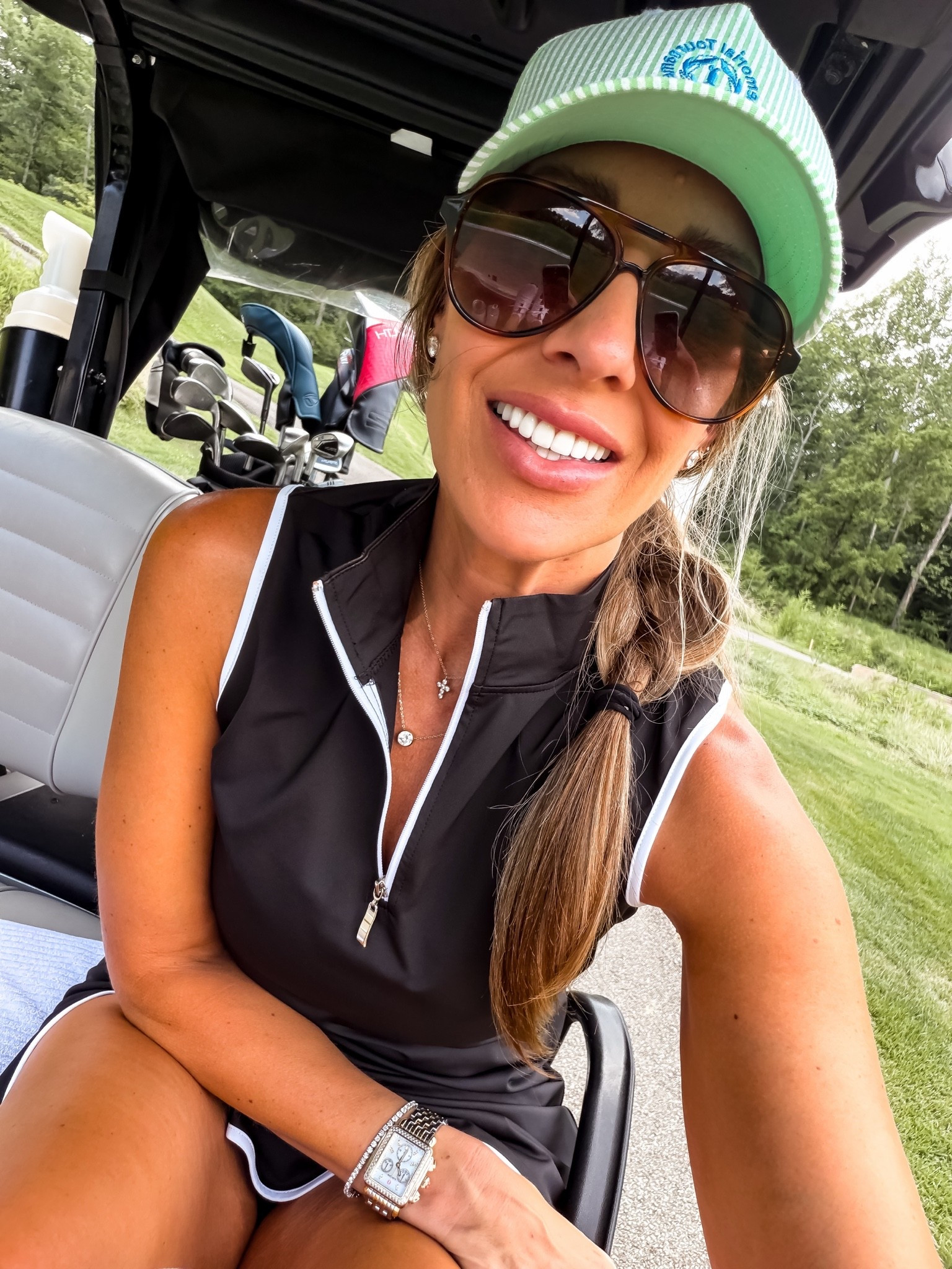 Golf Mom ootd 
Amazon dress size large 
I sized up one!

#LTKootd #LTKOver40 #LTKSeasonal