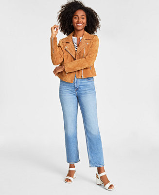 On 34th Women's Suede Moto Jacket, Created for Macy’s - Macy's | Macys (US)