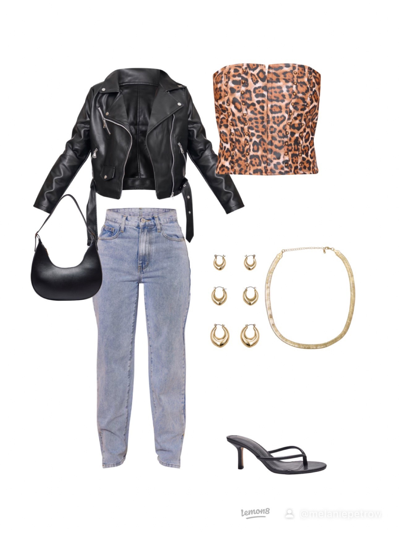 Casual night out outfit idea: leather jacket, leopard corset, and denim. 

#LTKFestival #LTKWorkwear #LTKFindsUnder100
