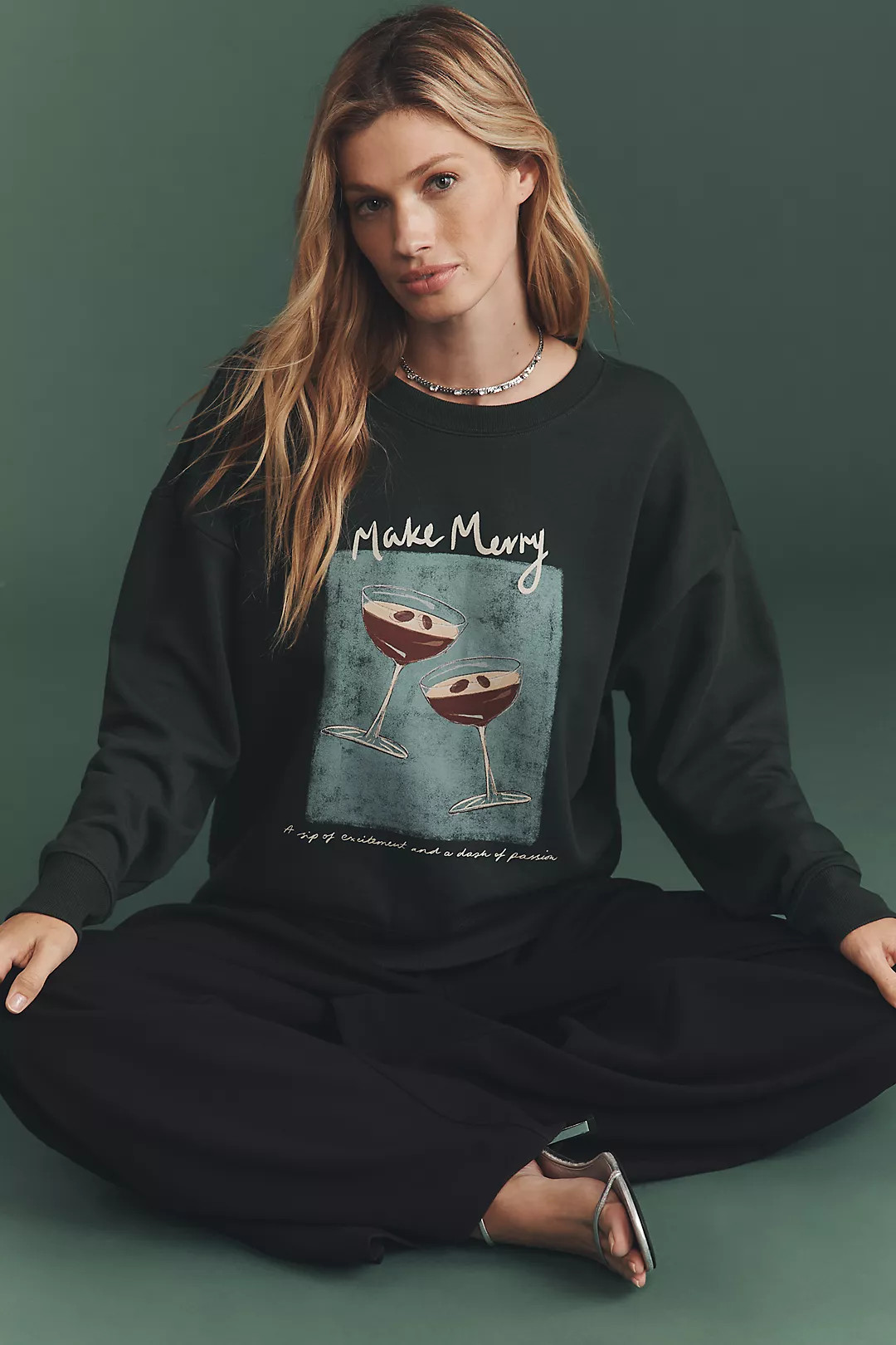 Maeve x Natalia Bagniewska Cocktail Sweatshirt | Anthropologie (US)