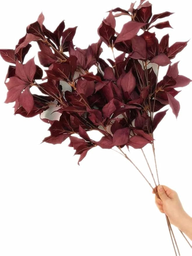 10pcs Artificial Filbert Tree Stem Silk Cobnut Hazel Leaf Branch for Wedding Party Floral Decorat... | Amazon (US)