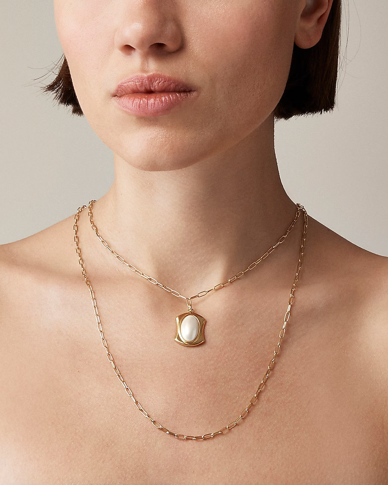 Layered pearl pendant necklace | J. Crew US