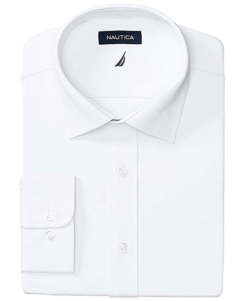 Men's Slim-Fit Comfort Stretch White Solid Dress Shirt | Macys (US)