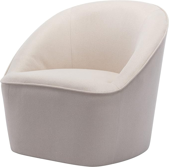 WOVENBYRD Barrel Swivel Chair, Cream Fabric | Amazon (US)