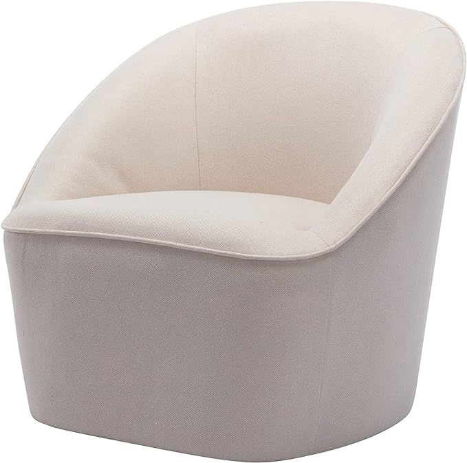WOVENBYRD Barrel Swivel Chair, Cream Fabric | Amazon (US)