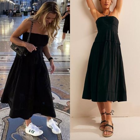 Lindsay Hubbard’s Black Strapless Midi Dress 📸 + Info= @lindshubbs