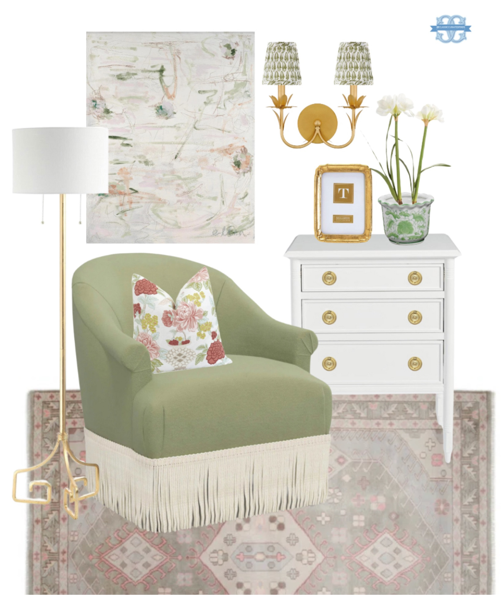 Pink & Green Grandmillennial Decor!💚🌷

Home Decor, Swivel Chair, Accent Chest, Rug, Wall Art, Lamp, Living Room Decor

#LTKhome