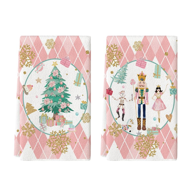 Smile Pink Nutcrackers Tree Christmas Kitchen Towels Dish Towels, 18x26 Inch Seasonal Winter Xmas... | Walmart (US)