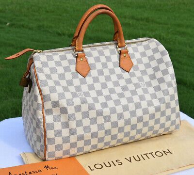 Louis Vuitton Speedy 35 Damier Azur with Lock, Keys & Dust Bag ❤️❤️❤️  | eBay | eBay US
