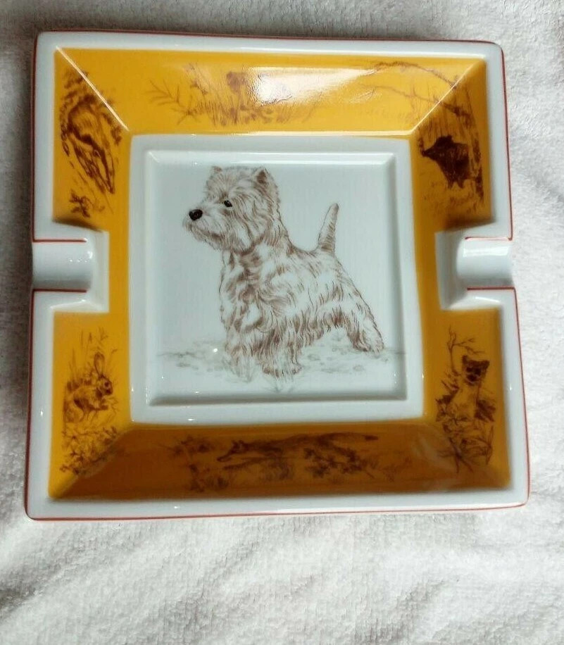 Hermes Paris Ashtray Dog Animal Plate Dish Porcelain Tray Cigar No box | eBay US