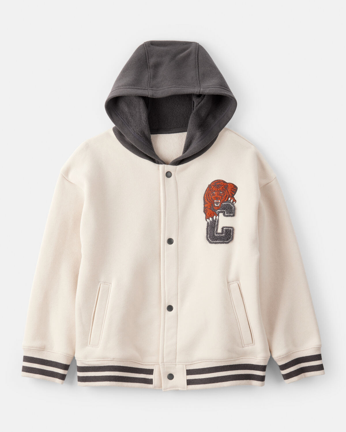 Boys Fleece Hooded Varsity Jacket - Cream - Carter's | Carter's | Carter's Inc
