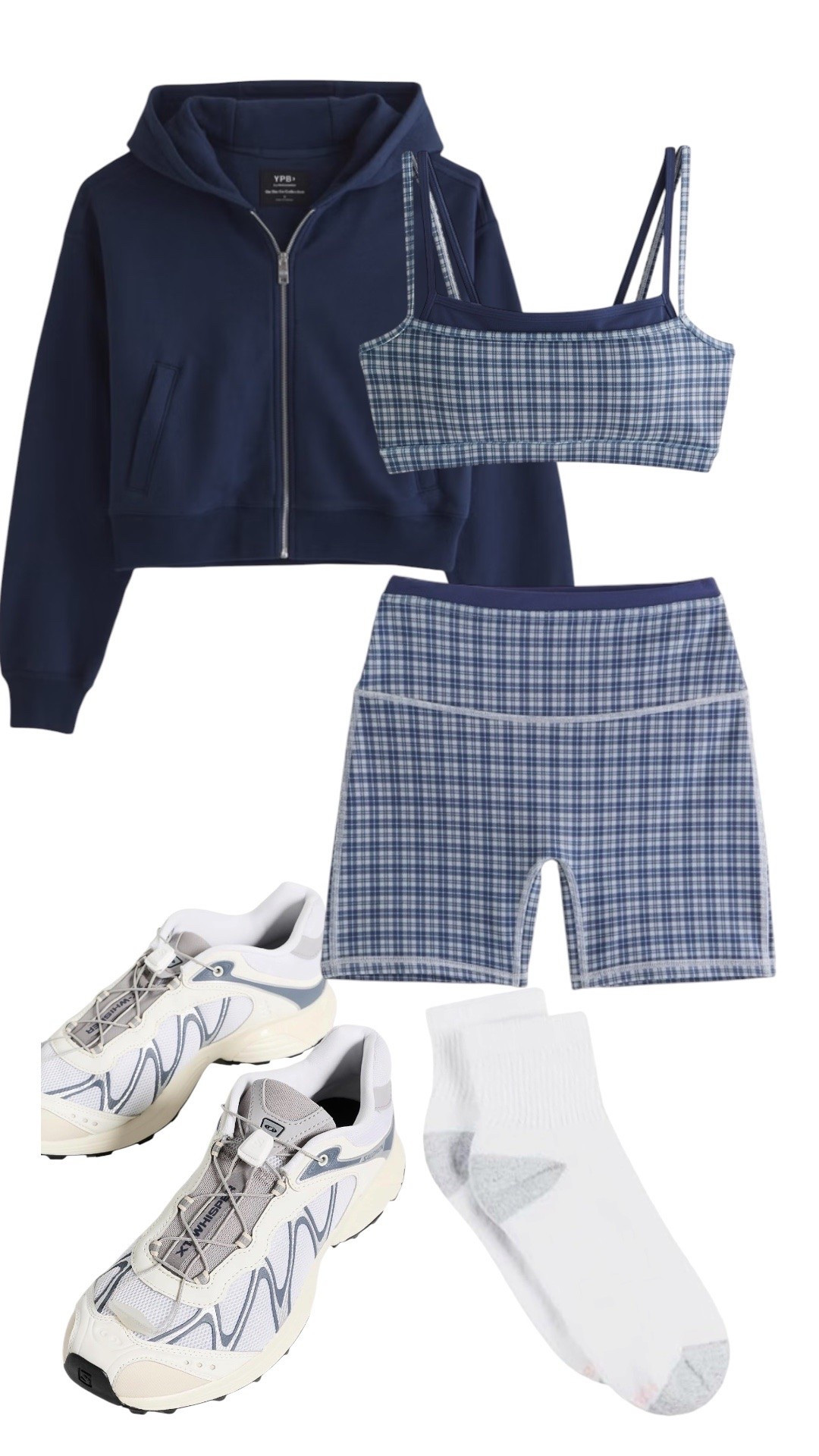 activewear ootd inspo !! @abercrombie layered sports bra & biker shorts, crop zip hoodie

@Salomon XT-Whisper sneakers 👟 
hanes white crew socks 




running, walking, pilates, yoga, gym, workout, fall style, pickleball, fall activewear, YPB, a&f, matching set, monochrome

#LTKActive #LTKootd #LTKfitnessgoals