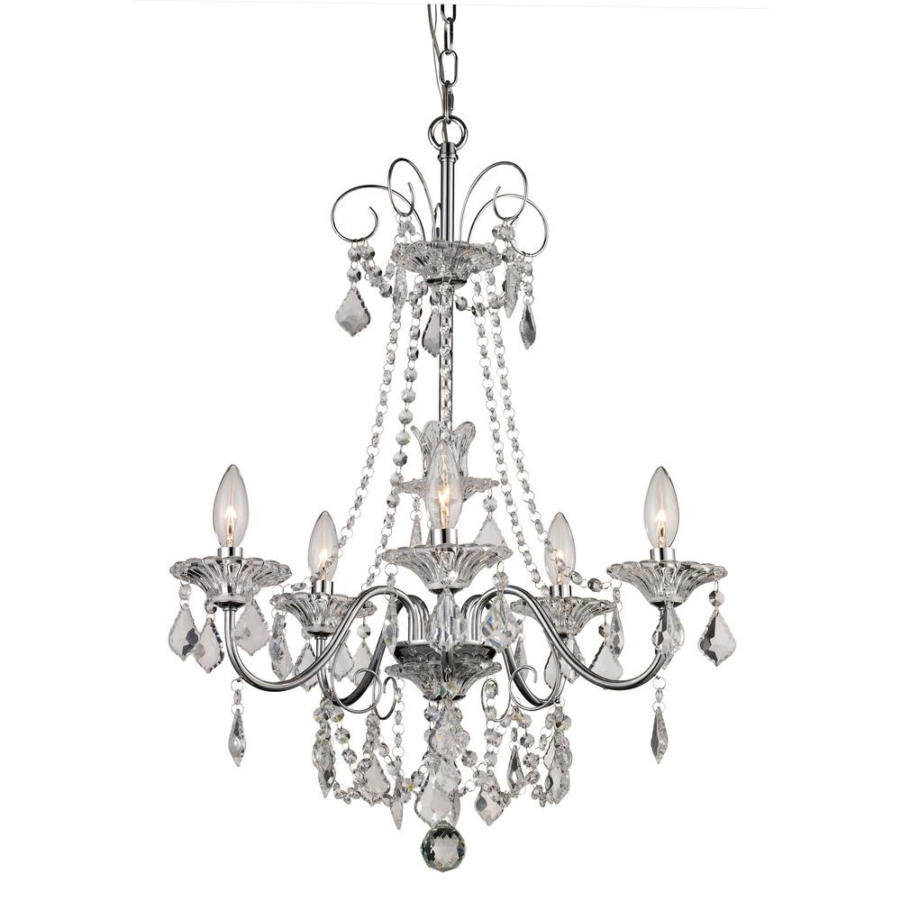 Niagara 5-Light Polished Chrome Chandelier | The Home Depot