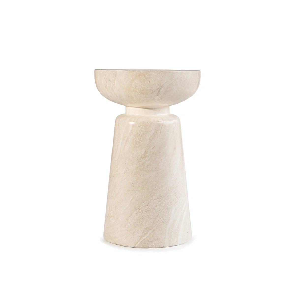 Outdoor Faux Stone Chalice Side Table | Wayfair North America