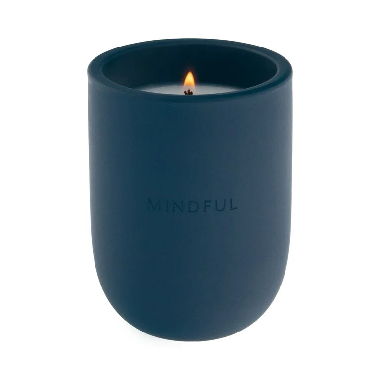Allswell Mindful Scented Ceramic Jar Spa Candle 10 oz., Sage & Eucalyptus & White Cedar, Blue | Walmart (US)