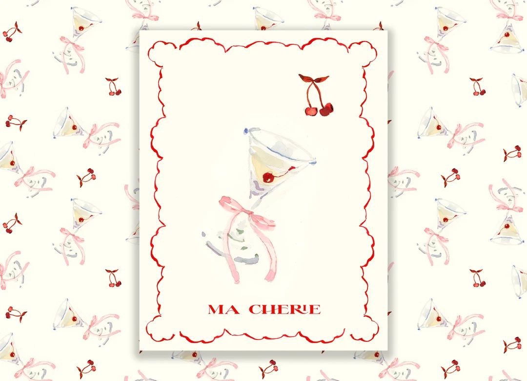 Cherrytini Valentines galentines, Folded Card 2024 Cherie - Etsy | Etsy (US)
