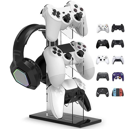 Wedorat Universal 3 Tier Controller Stand and Headset Holder Game Accessories Storage Bracket Gam... | Amazon (US)