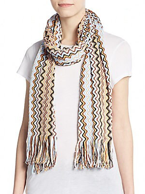 Zig-Zag Cotton Scarf | Saks Fifth Avenue OFF 5TH