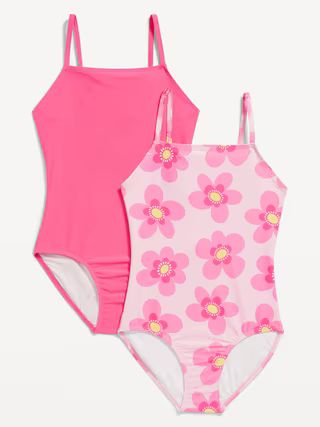 Printed Back-Cutout One-Piece Swimsuit 2-Pack for Girls | Old Navy (US)