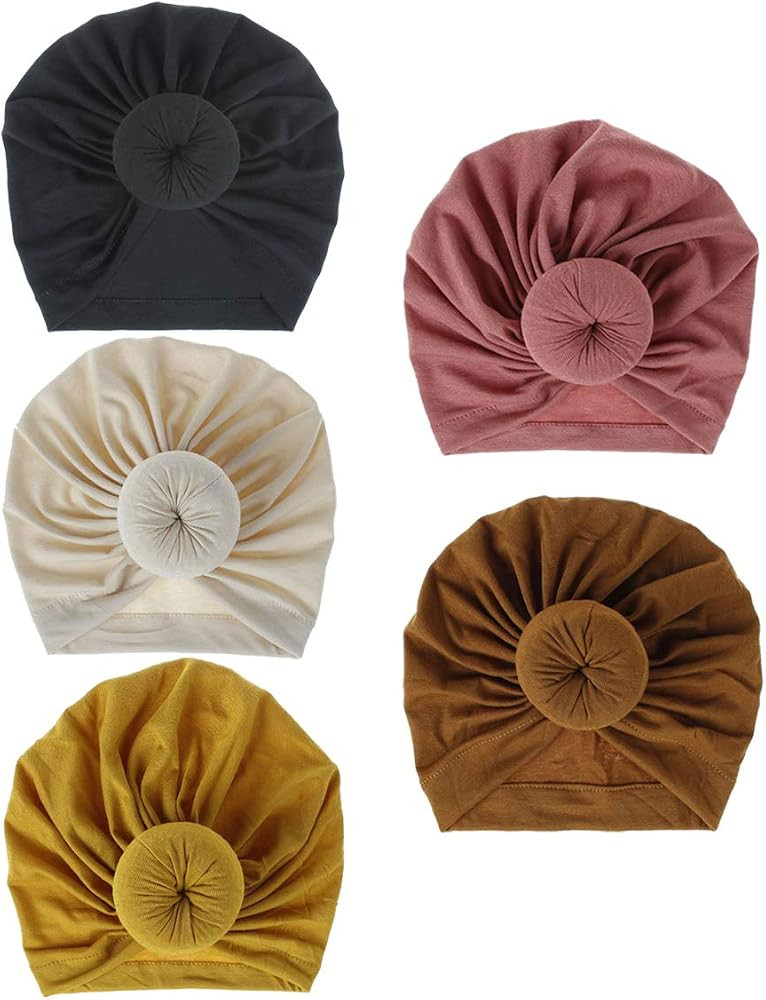 Newborn Baby Cotton Cloth Turban Toddler Rabbit Hospital Hat Ear Hat Kids Set Baby Cap | Amazon (US)