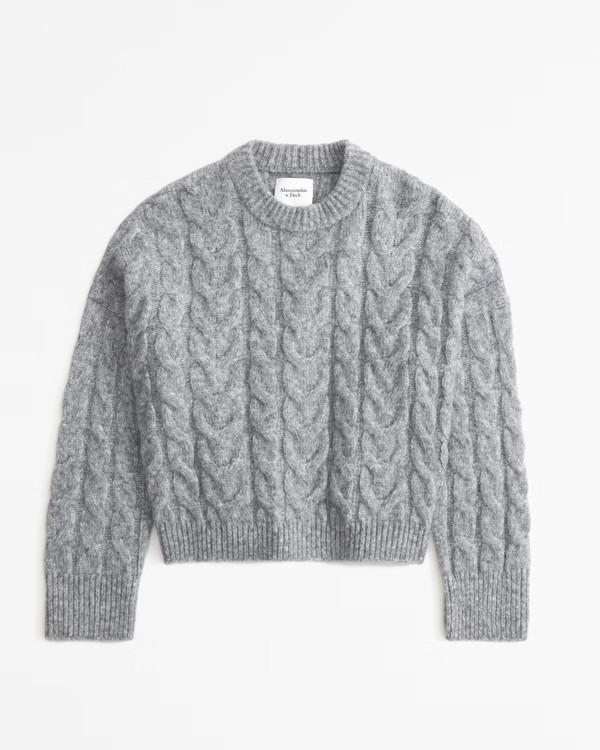 Cable Wedge Crew Sweater | Abercrombie & Fitch (US)