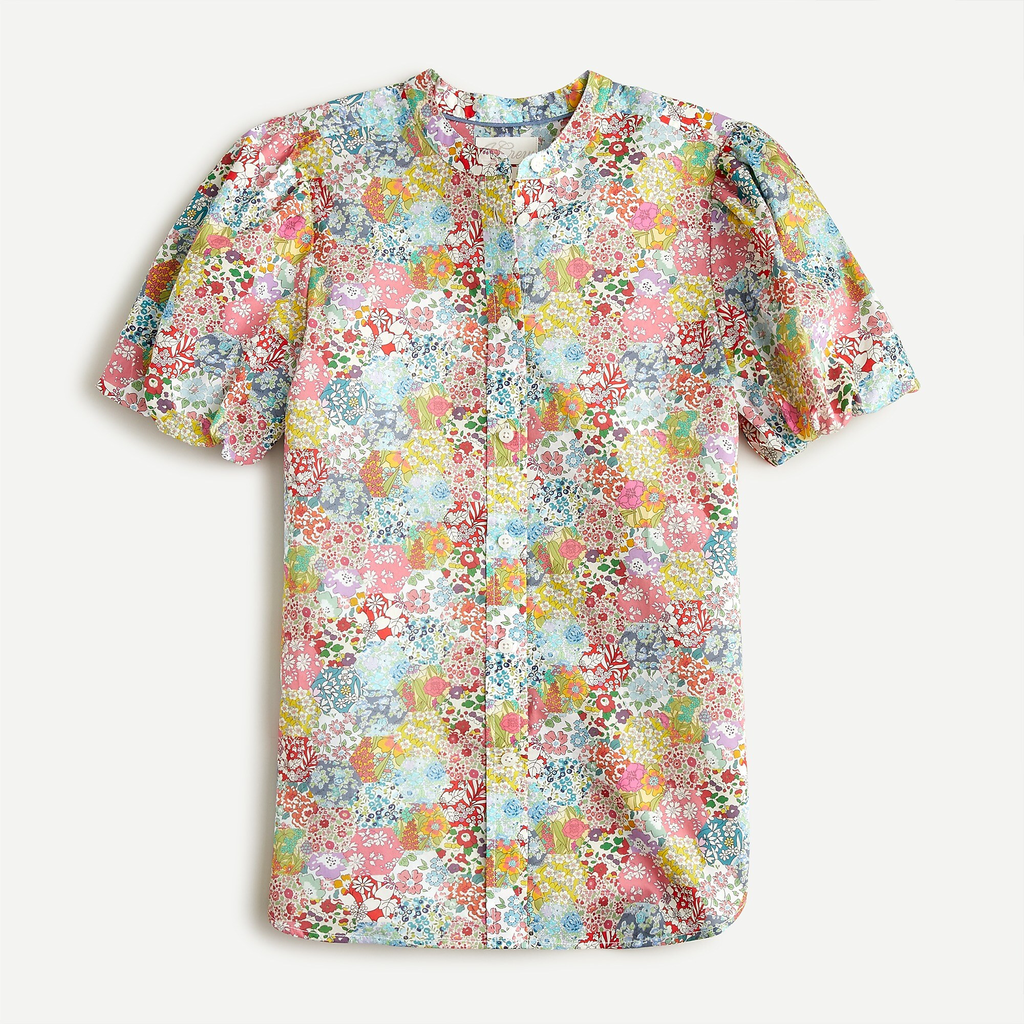 Classic-fit short puff-sleeve top in Liberty® Patchwork Dream floral | J. Crew US