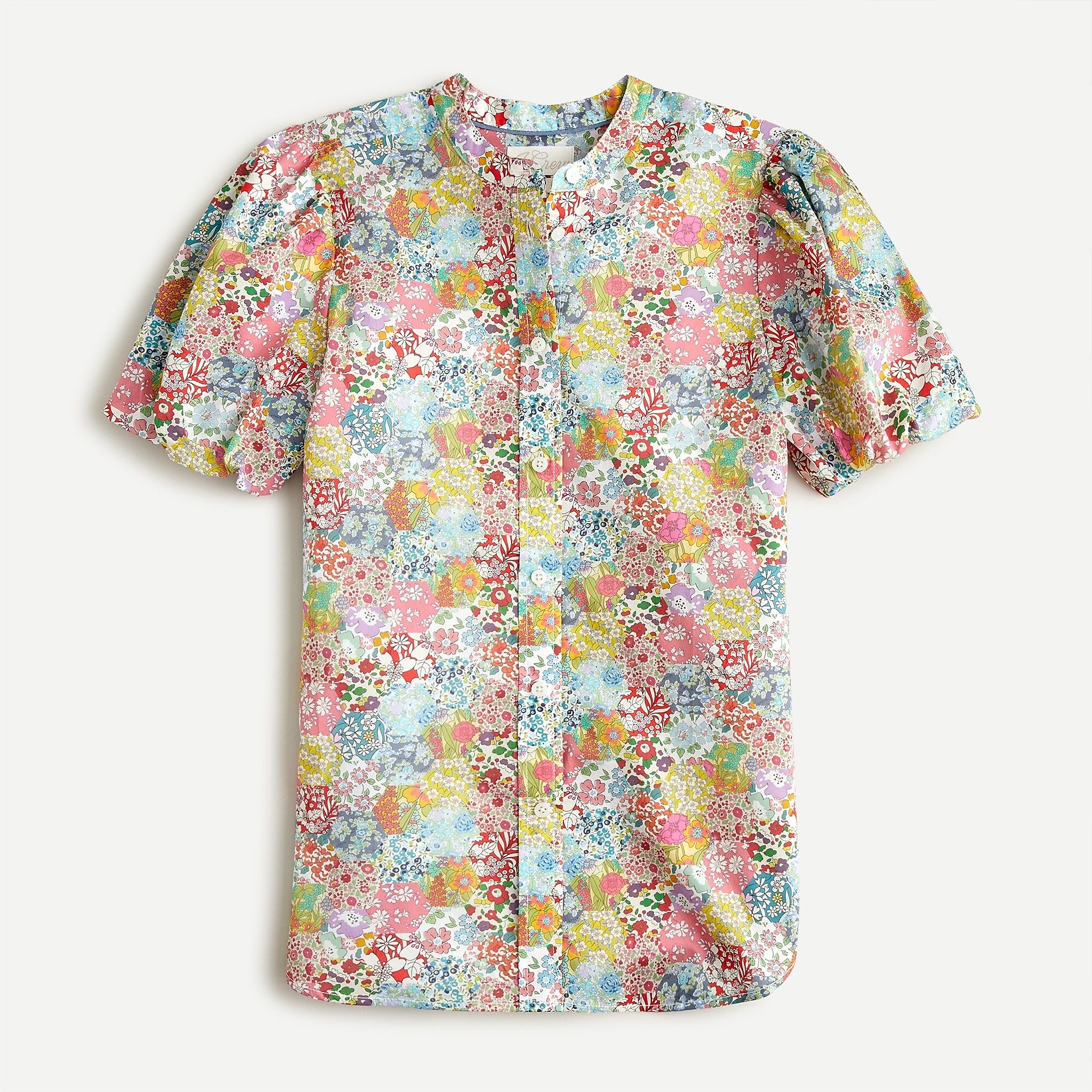 Classic-fit short puff-sleeve top in Liberty® Patchwork Dream floral | J.Crew US