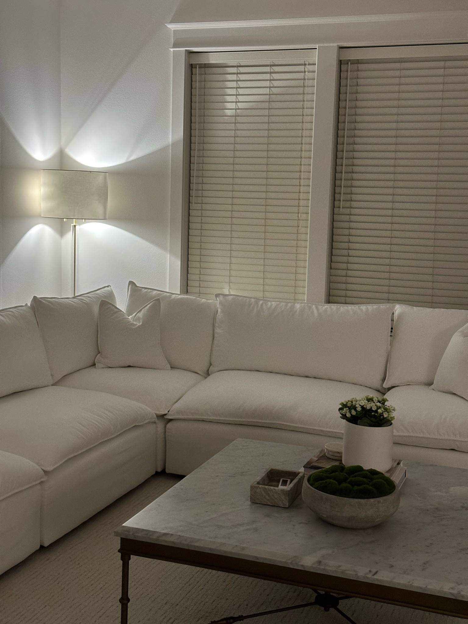 Couch sectional, lamp, marble coffee table 

#LTKsalealert #LTKhome