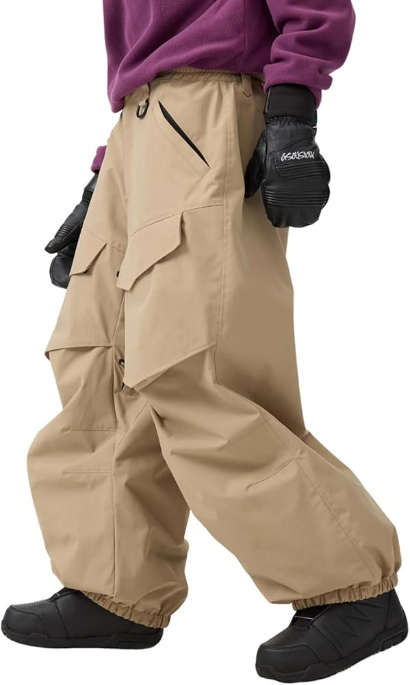GSOU SNOW Men Snow Pants Baggy Snowboard Pants Women Ski Pants Sport Insulated Loose Waterproof W... | Amazon (US)