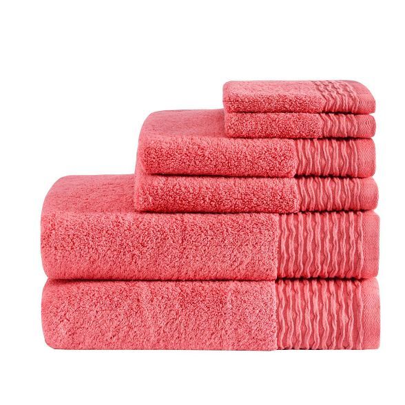 6pc Curv Jacquard Wavy Cotton Towel Set | Target
