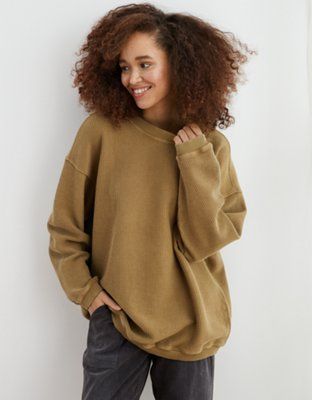 Aerie New Love Corded Oversized Sweatshirt | American Eagle Outfitters (US & CA)