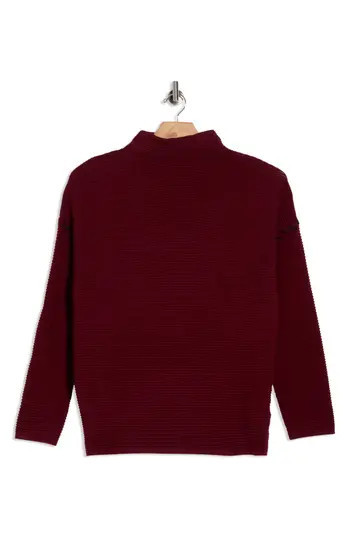 T Tahari Ottoman Funnel Neck Pullover Sweater in Bordeaux Red at Nordstrom Rack, Size Medium | Nordstrom Rack