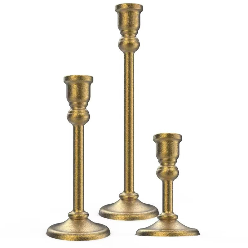 Antique Candlestick Holders Taper Candle Holders Set of 3, Golden Candlestick Holders Decorative ... | Amazon (CA)