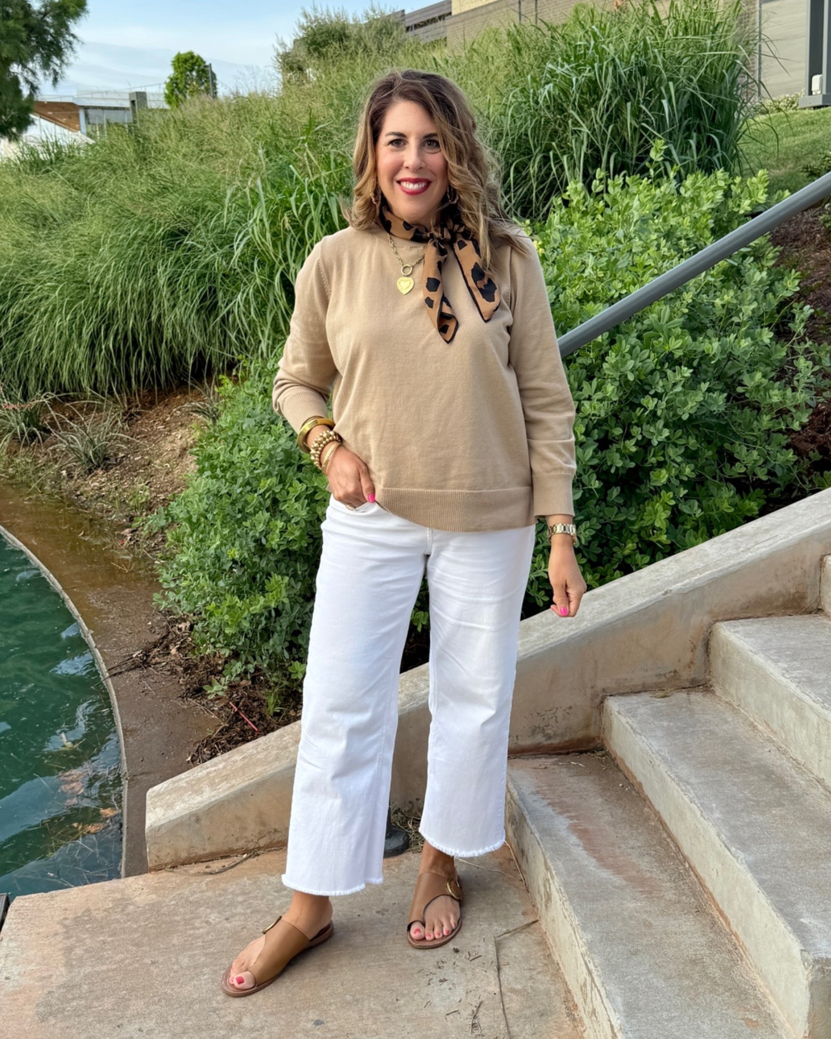 Favorite white jeans I wear all the time! $17 sale- going fast! Also love this beautiful leopard scarf.

#LTKootd #LTKOver40 #LTKMidsize