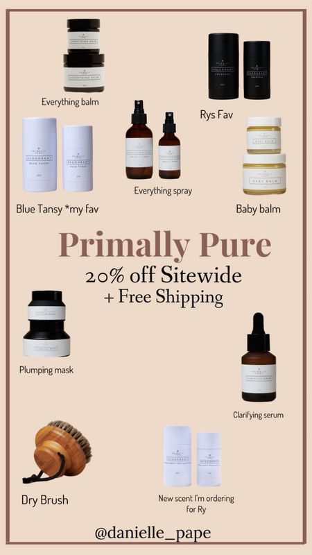 Primally Pure Sale!!! 20% off and free Shipping🤍
My favorite clean products that really work! 

If I could recommend one product I would first try their deodorant that is what made me fall in love with this brand 



#LTKSeasonal #LTKCyberWeek #LTKGiftGuide