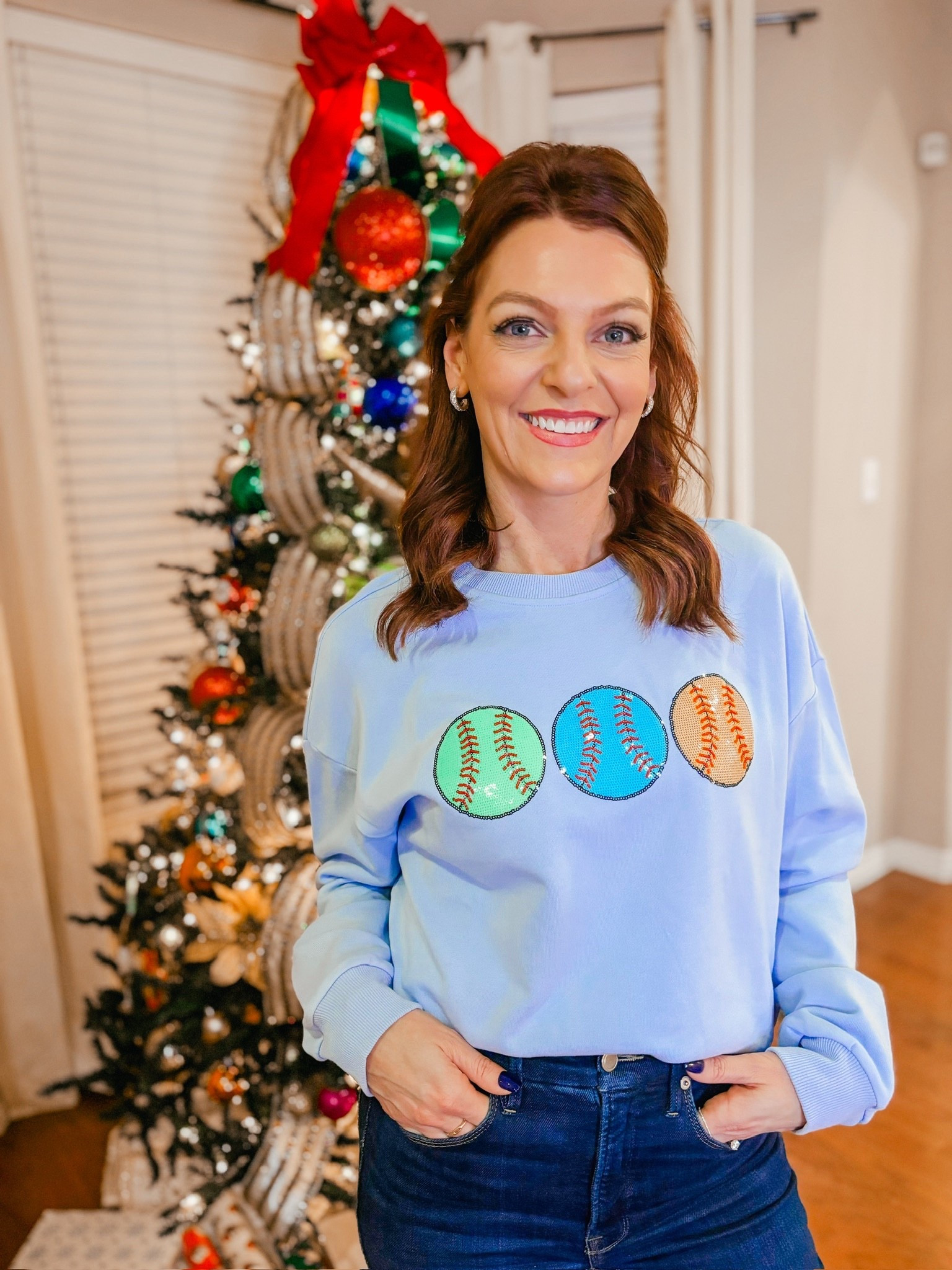 Sequin softball/baseball sweater on sale. 

#LTKHoliday #LTKFindsUnder50 #LTKGiftGuide