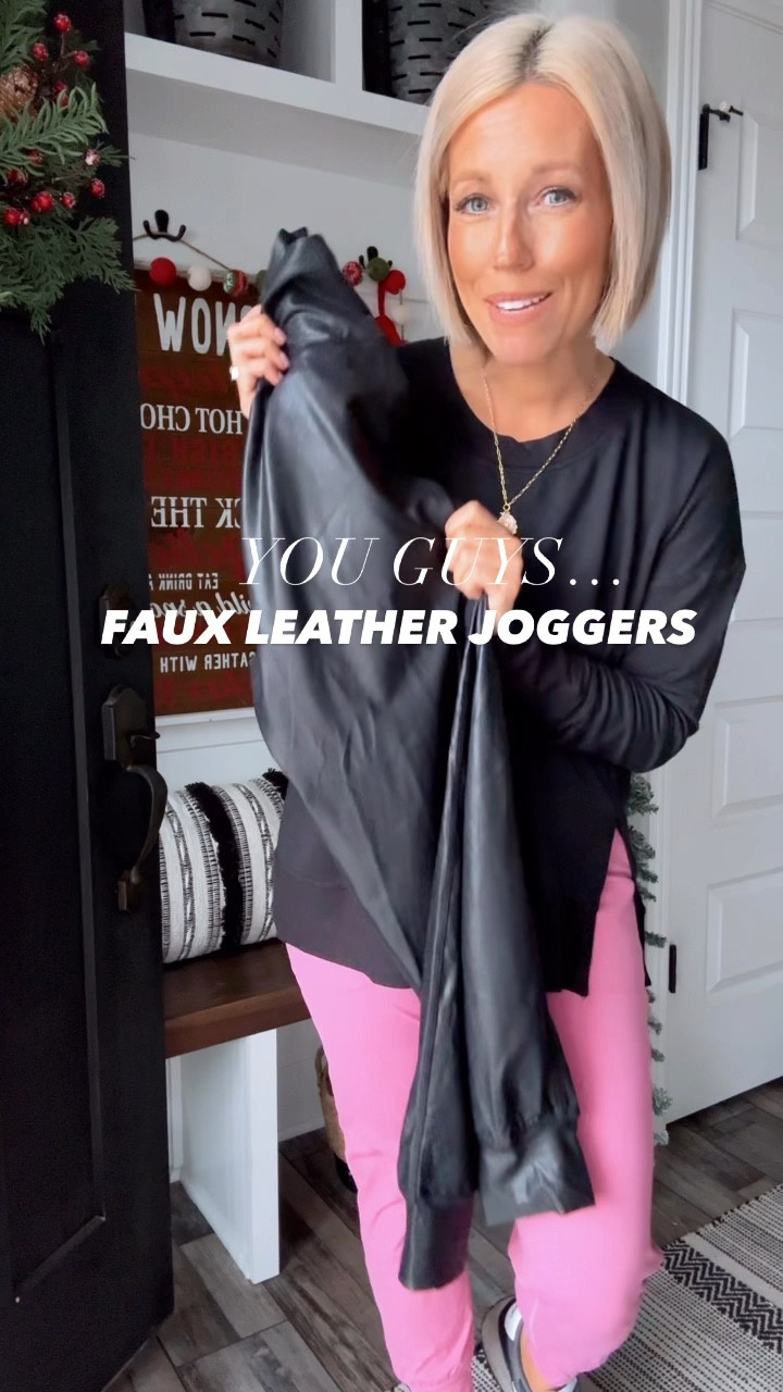 I’m so excited! My favorite @amazon joggers now come in a faux leather option!!! How fun!!! #ad
I love these new tops too!!! The material is sooooo nice and I love the fit! #founditonamazon
⬇️⬇️⬇️
Tops sized up to medium
Faux leather joggers sized up to medium for a more relaxed fit.
Brown and pink joggers TTS
New Balance shoes TTS and so comfy!

#LTKSaleAlert #LTKStyleTip #LTKWatchNow