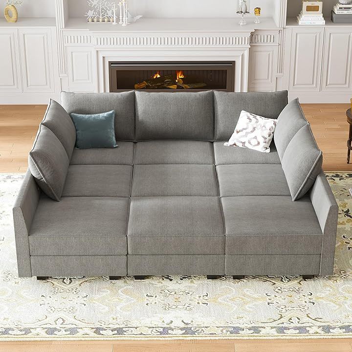 HONBAY Sleeper Modular Sectional Sofa with Storage Sectional Sleeper Sofa Oversized Modular Couch for Living... | Amazon (US)