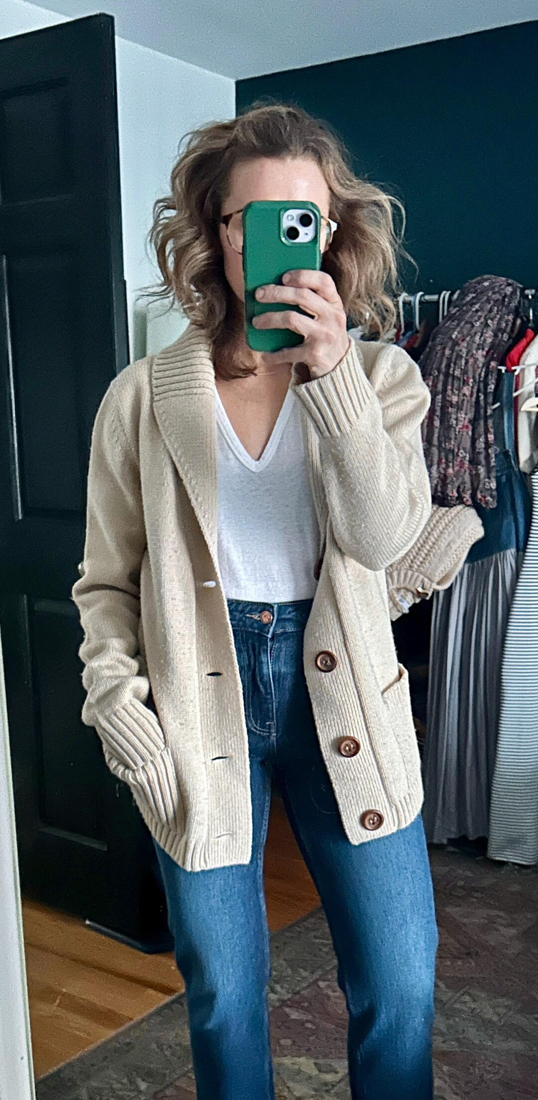 Vintage 1970's Grandpa Style Wool Blend Cream Shawl Cardigan Size Small Granny Chic Cottagecore P... | Etsy (US)