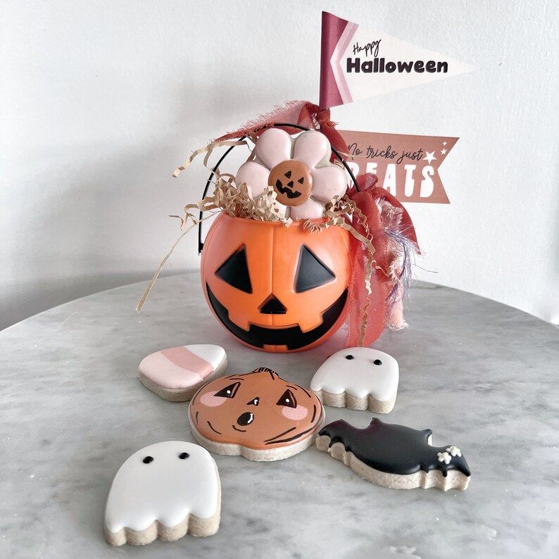 Pumpkin Bucket 6 Piece Mini Cookie Set - Etsy | Etsy (US)