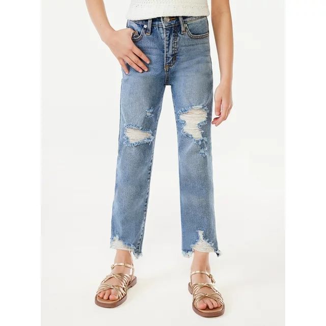 Scoop Girls Benton Ankle Destructed Jeans, Sizes 4-16 | Walmart (US)