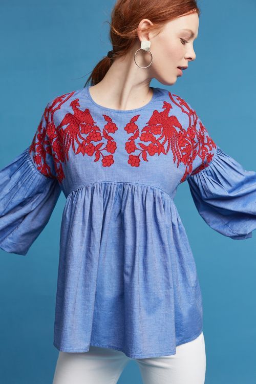 Lianna Embroidered Blouse | Anthropologie (US)