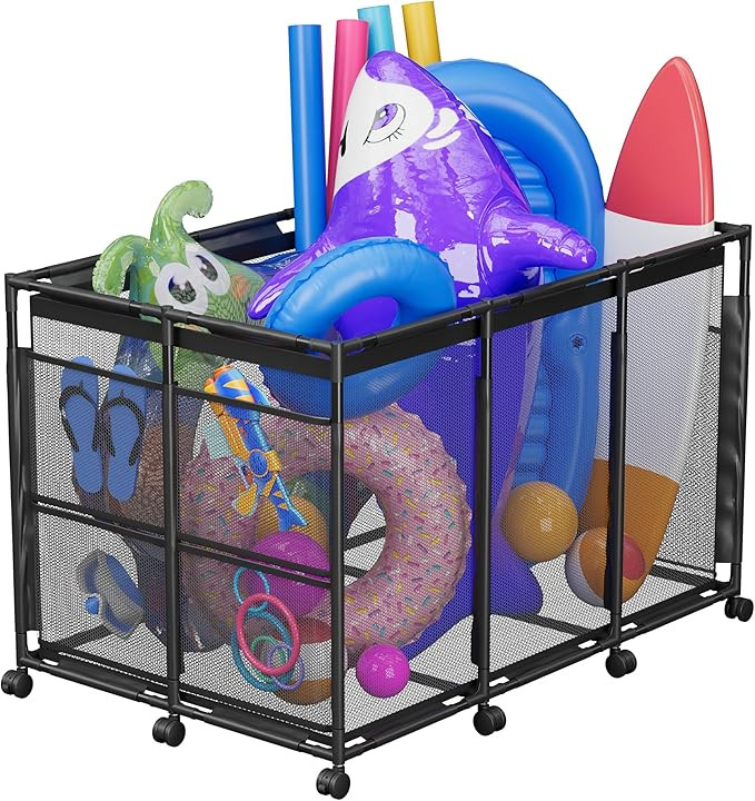 Pool Float Storage – XXL Large Outdoor Pool Toy Storage Organizer for Pool Noodles, Toys, Float... | Amazon (US)