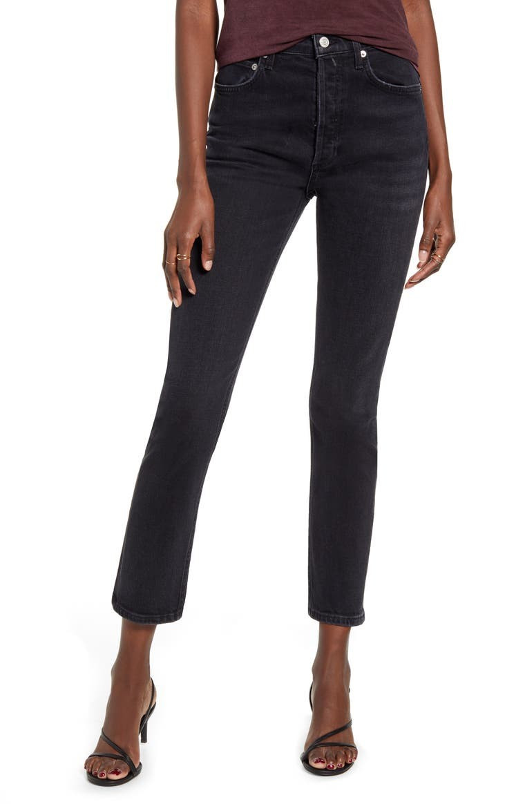 Riley High Waist Crop Straight Leg Jeans | Nordstrom