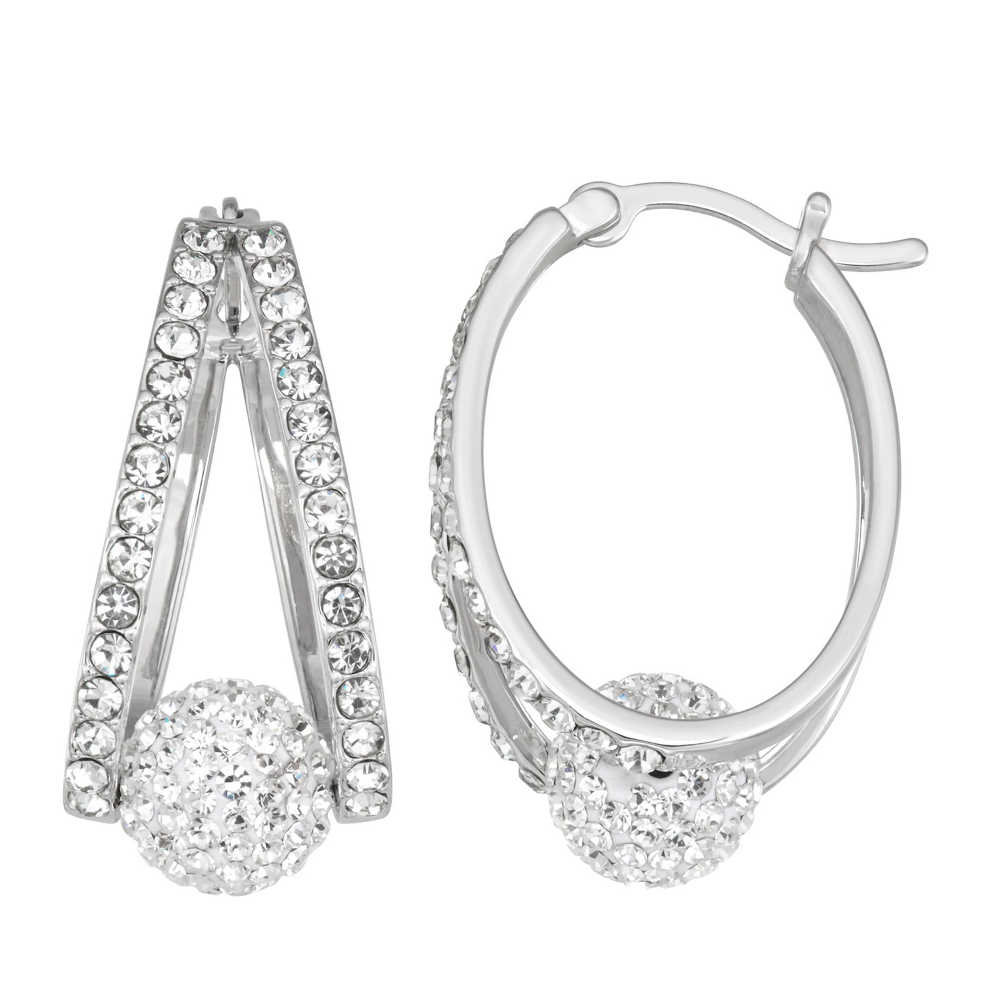 Chrystina Crystal Split Hoop Earrings | Kohl's